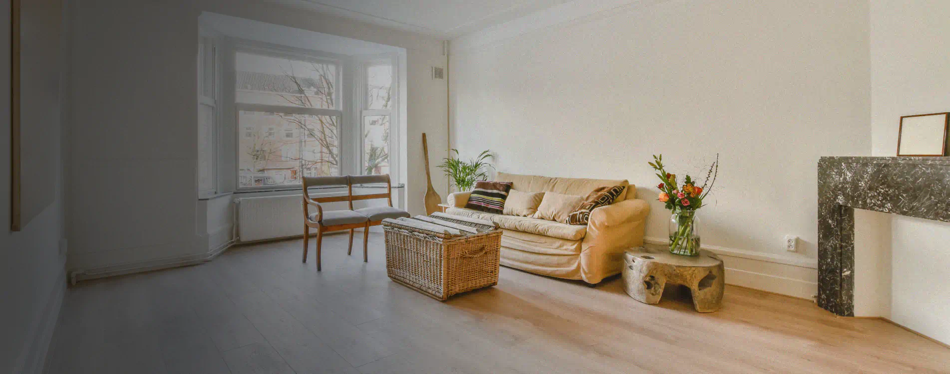 beautiful living room interior with hardwood floor