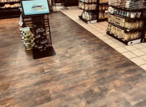 convenience store with LVT flooring